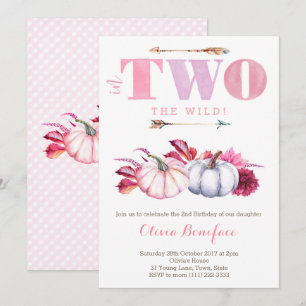 Invitación Fiesta de la calabaza del segundo cumpleaños para