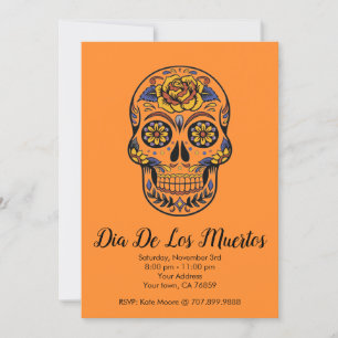 Invitación Fiesta De La Calavera Del Azúcar