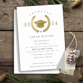 Invitación Fiesta de la cápsula de graduación de oro de Laure