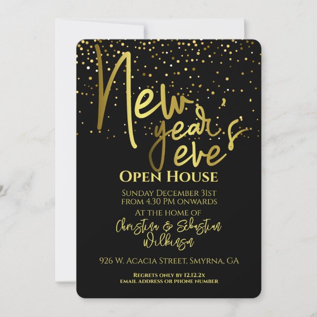 Invitación Fiesta de la Casa Abierta de Año Nuevo (Anverso)