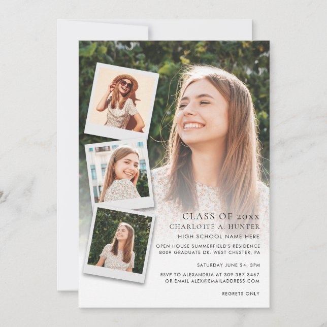 Invitación Fiesta de la Casa Abierta de Collage de fotos de G (Anverso)