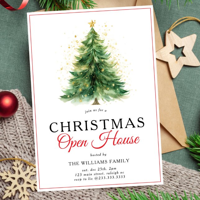 Invitación Fiesta de la casa abierta del árbol de Navidad mod (Subido por el creador)