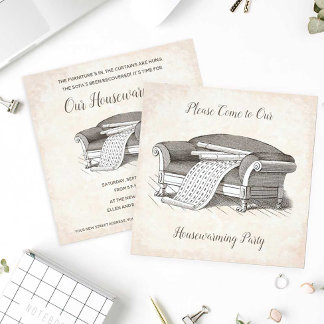 Invitación Fiesta de la Casa Abierta Vintage de Victoria