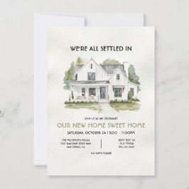 Invitación Fiesta de la casa de campo blanca moderna