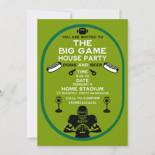 Invitación Fiesta De La Casa De Fútbol Y Hotdog