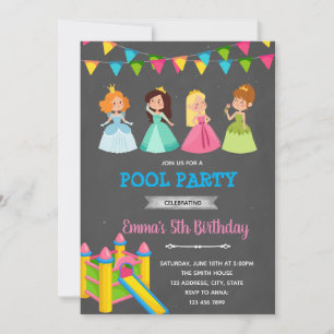 Invitación Fiesta de la casa de rebote de la princesa