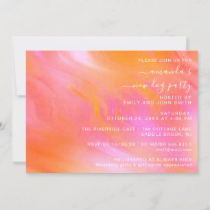 Invitación Fiesta de la casa Pastel Pink Abstract Powder