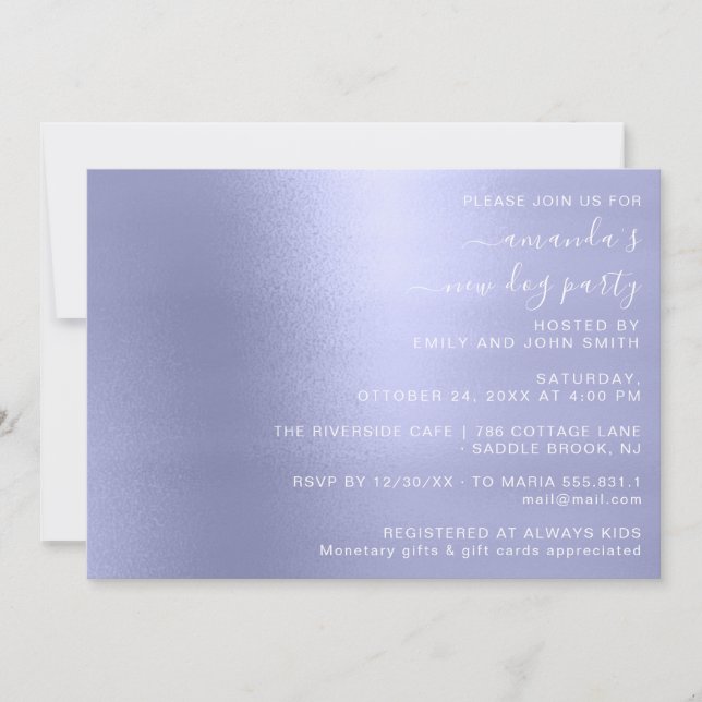 Invitación Fiesta de la Casa Pastel Rosa Abstracto Azul ahuma (Anverso)