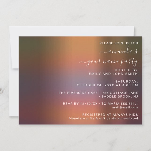 Invitación Fiesta de la Casa Resumen Ombre Smoky Bronze (Anverso)