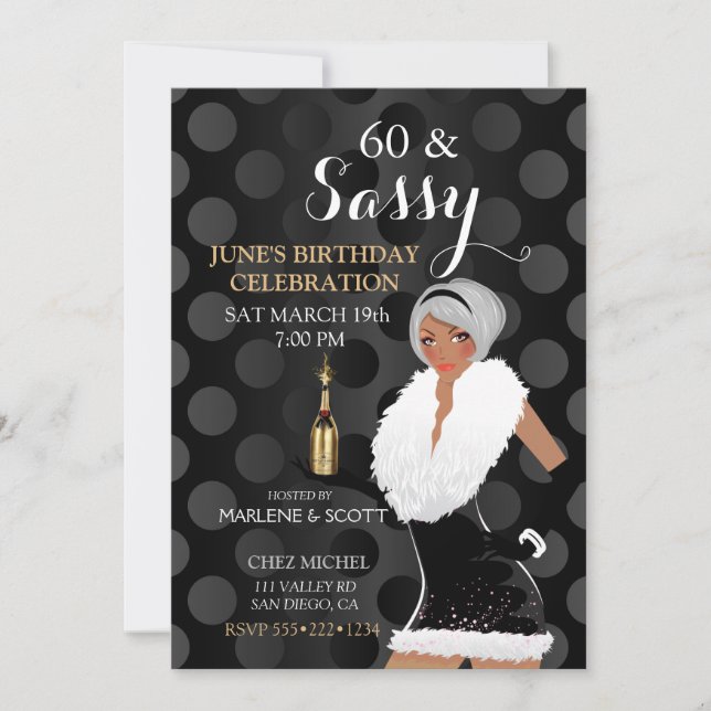 Invitación Fiesta de la celebración afroamericana Chica Champ (Anverso)