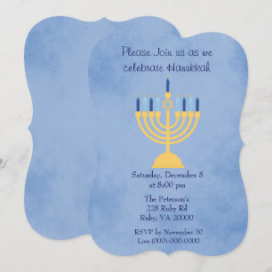 Invitación Fiesta de la celebración de Hanukkah