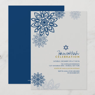 Invitación Fiesta de la celebración de Hanukkah por los copos