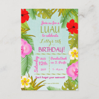 Invitación Fiesta de la celebración del cumpleaños de Luau