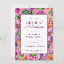 Invitación Fiesta de la celebración del cumpleaños tropical f