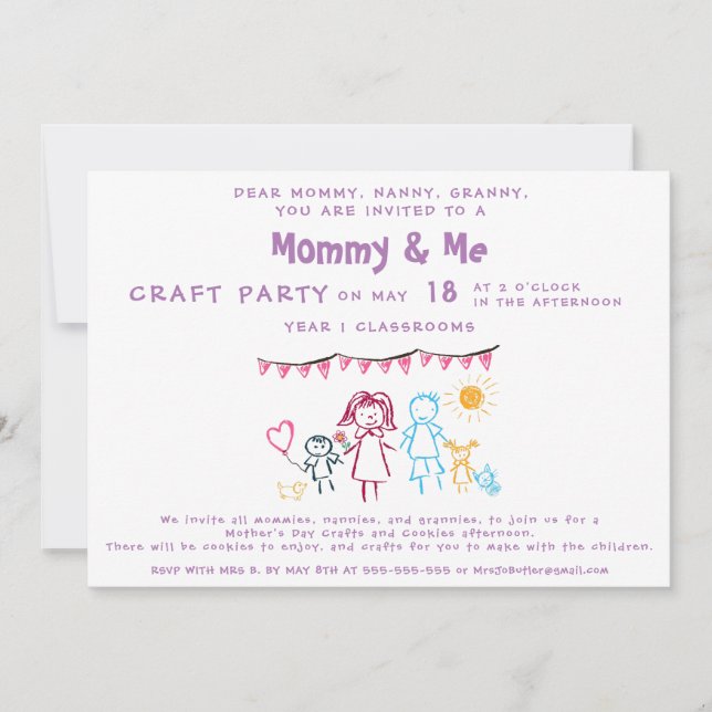 Invitación Fiesta de la celebración del Día de la Madre en la (Anverso)
