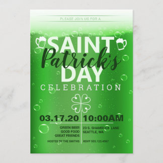 Invitación Fiesta de la celebración del Día de San Patricio