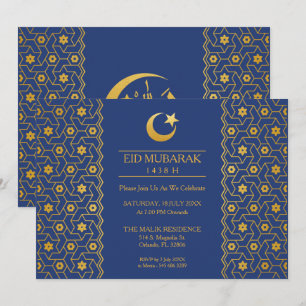 Invitación Fiesta de la celebración del Eid, patrón islámico