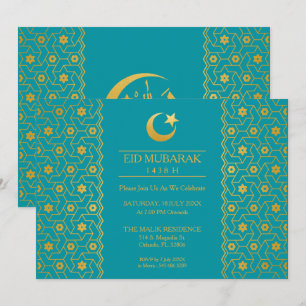 Invitación Fiesta de la celebración del Eid, patrón islámico