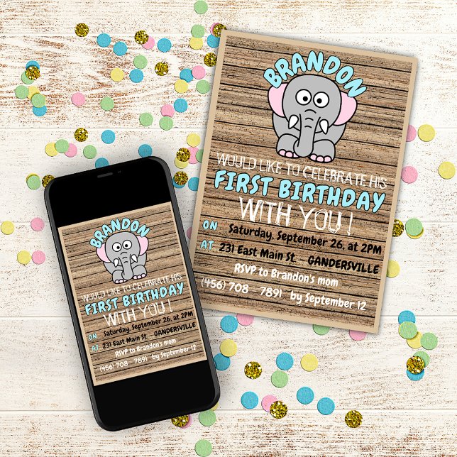 Invitación Fiesta de la celebración del primer cumpleaños de  (Subido por el creador)