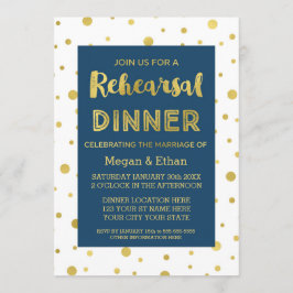 Invitación Fiesta de la cena con ensayo azul de la Marina de 