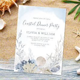 Invitación Fiesta de la cena costera de Watercolor Beach