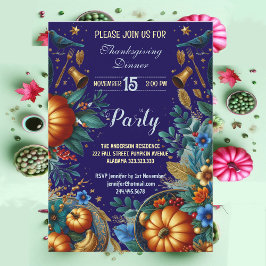 Invitación Fiesta de la cena de Acción de Gracias botánico de