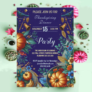 Invitación Fiesta de la cena de Acción de Gracias botánico de