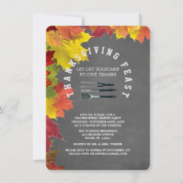 Invitación Fiesta de la cena de Acción de Gracias de Rustic F