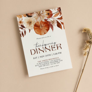 Invitación Fiesta de la cena de Acción de Gracias del Foliage