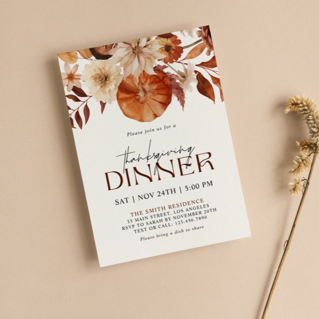 Invitación Fiesta de la cena de Acción de Gracias del Foliage (Subido por el creador)
