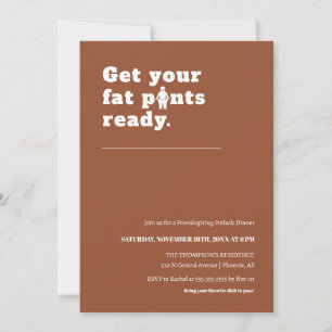 Invitación Fiesta de la cena de Acción de Gracias Terracotta 