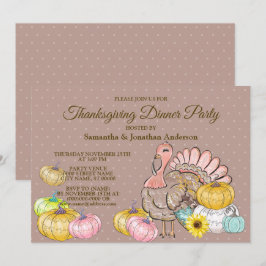 Invitación Fiesta de la cena de Acción de Gracias Turquía cal