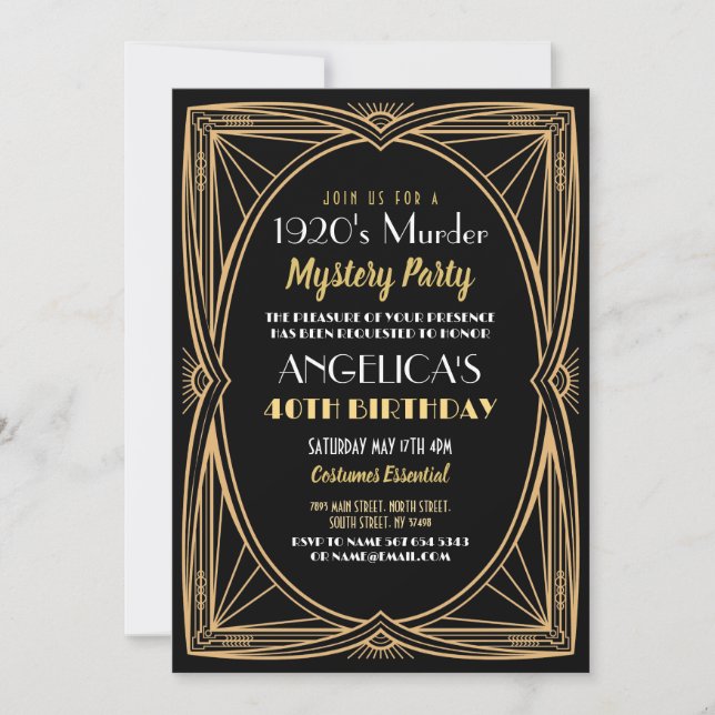 Invitación fiesta de la cena de cumpleaños de 1920, el mister (Anverso)