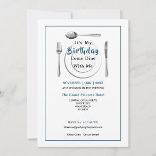 Invitación Fiesta De La Cena De Cumpleaños Ven A Cenar Conmig