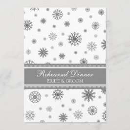 Invitación Fiesta de la cena de ensayo de invierno con nieve
