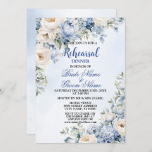 Fiesta de la cena de ensayo Flores de marfil azule