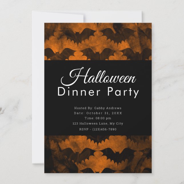 Invitación Fiesta de la cena de Halloween de la Antigüedad de (Anverso)