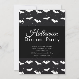 Invitación Fiesta de la cena de Halloween de los murciélagos