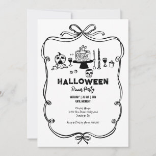 Invitación Fiesta de la cena de Halloween dibujado por la man