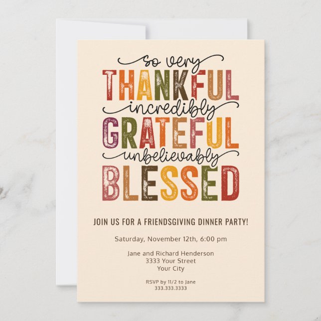 Invitación Fiesta de la cena de la cosecha de otoño (Anverso)