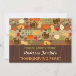 Invitación Fiesta de la cena de la fiesta de Acción de Gracia