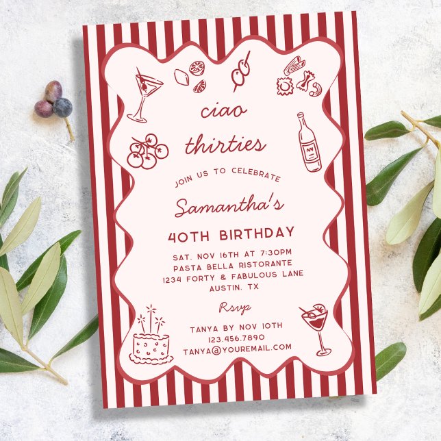 Invitación Fiesta de la cena de la pasta italiana de los años (Subido por el creador)
