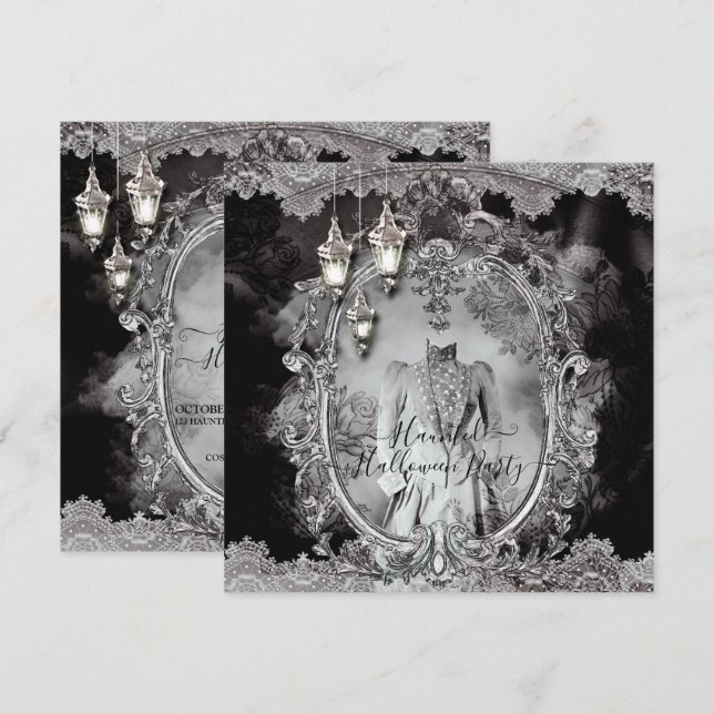 Invitación Fiesta de la cena de Lady Halloween (Anverso / Reverso)