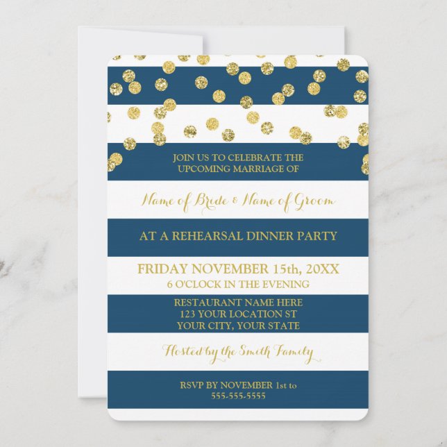Invitación Fiesta de la cena de los ensayos de las bandas azu (Reverso)