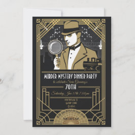 Invitación Fiesta de la cena de misterio de los asesinatos de