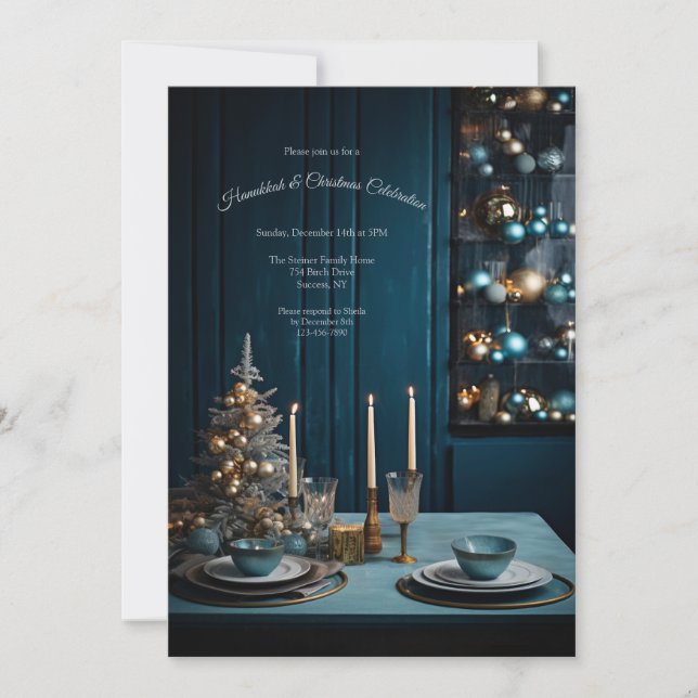 Invitación Fiesta de la cena de vacaciones (Anverso)