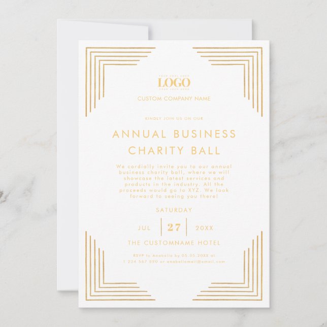 Invitación Fiesta de la cena del evento de negocios con el lo (Anverso)