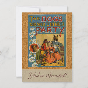 Invitación Fiesta de la cena del perro ilustracion de vintage
