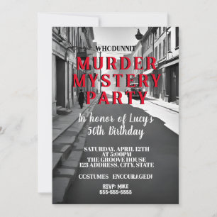 Invitación fiesta de la cena estilo de los años 40 del mister
