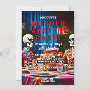 Invitación fiesta de la cena estilo de los años 60 del mister